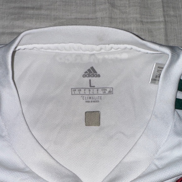 Adidas Men's White Jersey with Green and Red Stripes - Picture 2 of 3